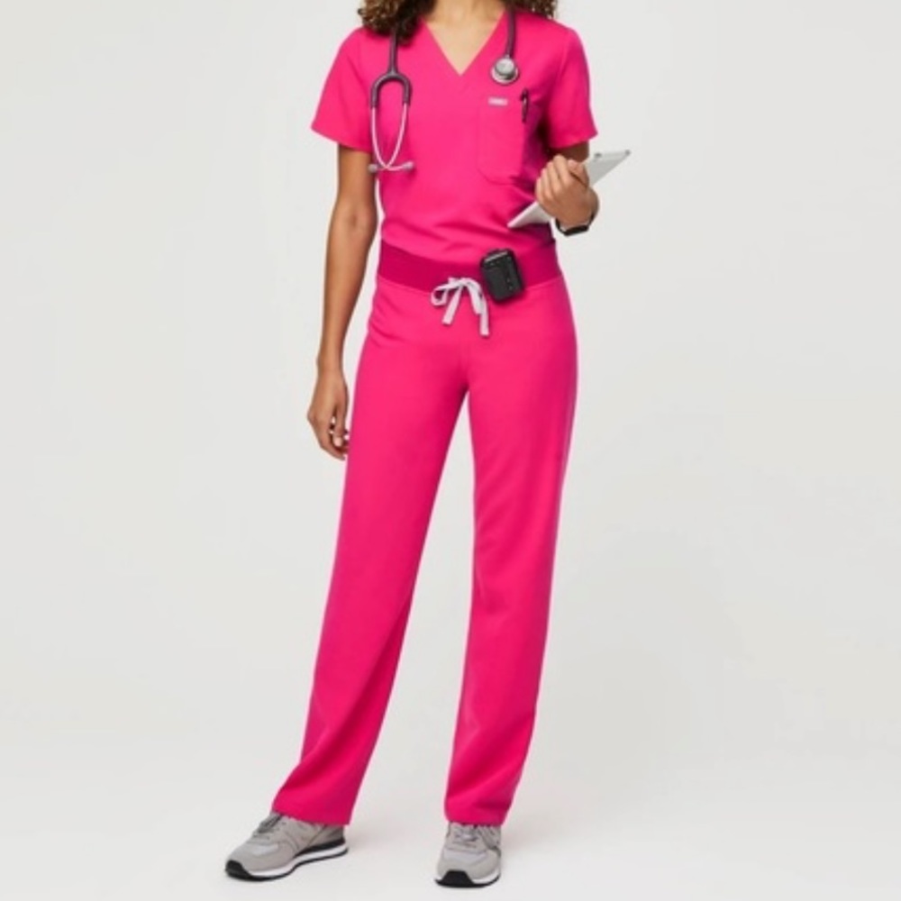 FIGS Shocking Pink Livingston/Catarina XXS set! *as is*